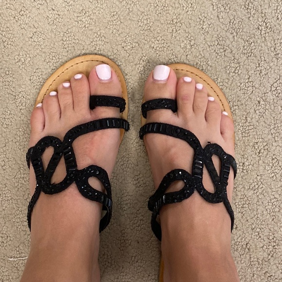 Black sequins sandal - Picture 2 of 5